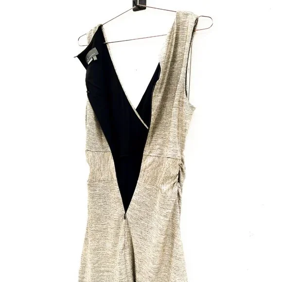 NWT anthropologie gold metallic midi dress w/comfy liner - Picture 4 of 10